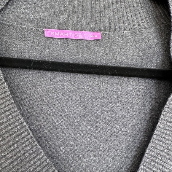 Smart Set Dark Gray V-Neck Sweater - Picture 2 of 4